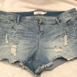 Torrid Jean shorts with pearls